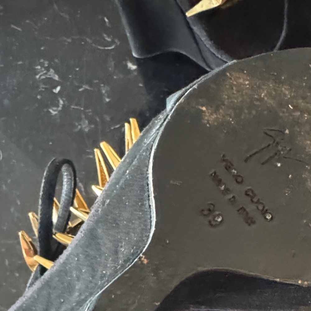 Giuseppe Zanotti Alien Black and Gold Wedge Heels 39 Rare - Picture 5 of 6